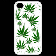 Coque iPhone 4 / iPhone 4S Feuille de cannabis sur fond blanc