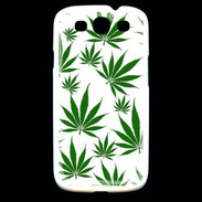 Coque Samsung Galaxy S3 Feuille de cannabis sur fond blanc