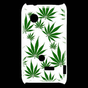 Coque Sony Xperia Typo Feuille de cannabis sur fond blanc