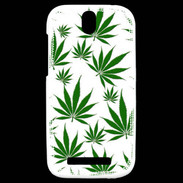 Coque HTC One SV Feuille de cannabis sur fond blanc