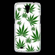 Coque Samsung Galaxy Mega Feuille de cannabis sur fond blanc