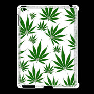 Coque iPad 2/3 Feuille de cannabis sur fond blanc