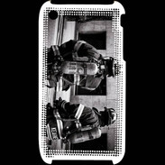 Coque iPhone 3G / 3GS Pompiers en noir et blanc