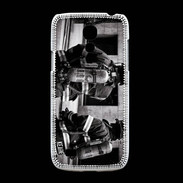 Coque Samsung Galaxy S4mini Pompiers en noir et blanc