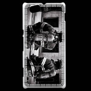 Coque Sony Xperia M Pompiers en noir et blanc