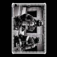 Coque iPadMini Pompiers en noir et blanc