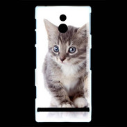 Coque Sony Xperia P chaton gris 4