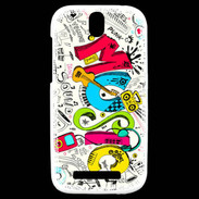 Coque HTC One SV Graffiti Musique