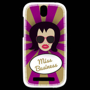 Coque HTC One SV Miss business Brune