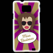 Coque Samsung Galaxy S2 Miss business Chatain