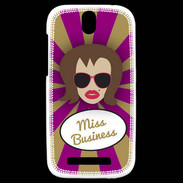Coque HTC One SV Miss business Chatain