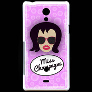 Coque Sony Xperia T Miss Champagne Brune