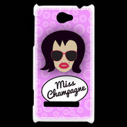Coque HTC Windows Phone 8S Miss Champagne Brune