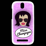 Coque HTC One SV Miss Champagne Brune