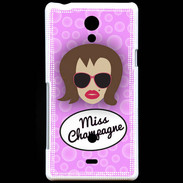 Coque Sony Xperia T Miss Champagne Chatain