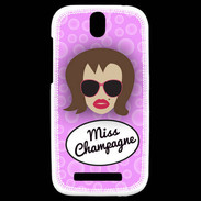 Coque HTC One SV Miss Champagne Chatain