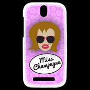 Coque HTC One SV Miss Champagne Rousse