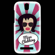 Coque HTC One SV Miss Clubbing Brune