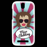 Coque HTC One SV Miss Clubbing Chatain