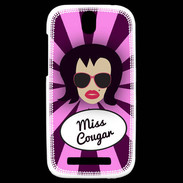 Coque HTC One SV Miss Cougar Brune