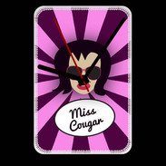 Grande pendule murale Miss Cougar Brune