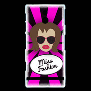Coque Sony Xperia P Miss Fashion Chatain