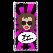 Coque Sony Xperia M Miss Fashion Chatain