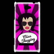 Coque HTC Windows Phone 8S Miss Shopping Brune