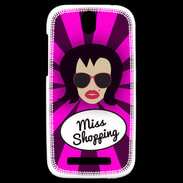 Coque HTC One SV Miss Shopping Brune