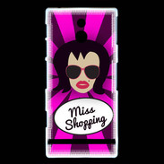 Coque Sony Xperia P Miss Shopping Brune