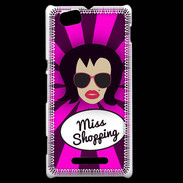 Coque Sony Xperia M Miss Shopping Brune