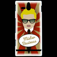 Coque Sony Xperia U Mister Business Blond