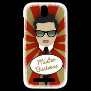 Coque HTC One SV Mister Business Brun