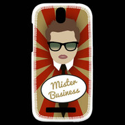 Coque HTC One SV Mister Business Chatain