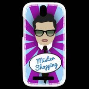 Coque HTC One SV Mister Shopping Brun
