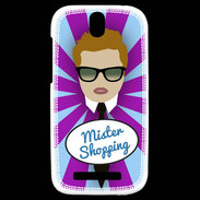 Coque HTC One SV Mister Shopping Roux