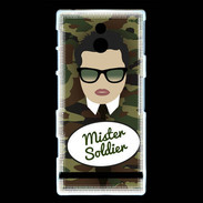 Coque Sony Xperia P Mister Soldier Brun