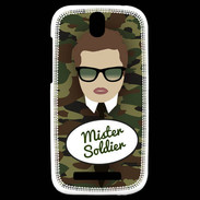 Coque HTC One SV Mister Soldier Chatain