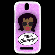 Coque HTC One SV Miss Champagne Black