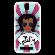 Coque HTC One SV Miss Clubbing Black