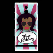 Coque Sony Xperia P Miss Clubbing Black