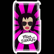 Coque iPhone 3G / 3GS Miss Swag Brune