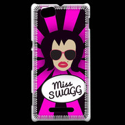 Coque Sony Xperia M Miss Swag Brune