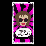 Coque HTC Windows Phone 8S Miss Swag Chatain