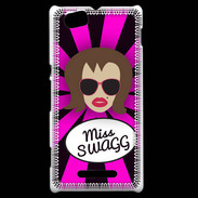 Coque Sony Xperia M Miss Swag Chatain