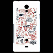 Coque Sony Xperia T Adishatz All Over Rugby