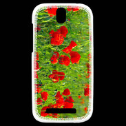 Coque HTC One SV DP champs de coquelicots