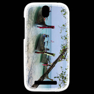 Coque HTC One SV DP Barge en bord de plage 2