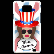 Coque Samsung Galaxy S2 Miss USA Chatain