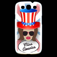 Coque Samsung Galaxy S3 Miss USA Chatain